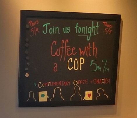 coffee with a cop sign